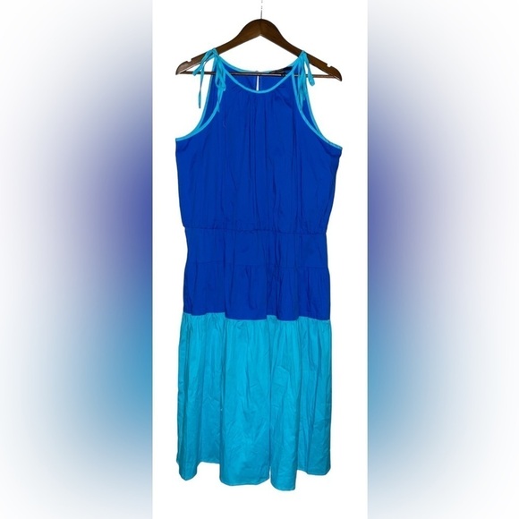 Maggy London Women Sleeveless Tie Strap‎ Women  Colorblock Midi Dress X-Large - Picture 1 of 7